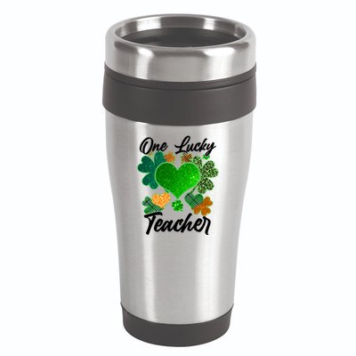 St Patrick's Day One Lucky Teacher 16oz Travel Tumbler