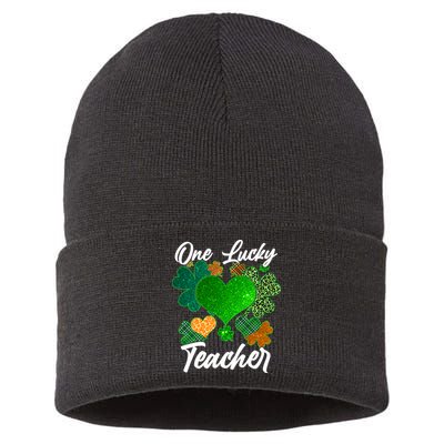 St Patrick's Day One Lucky Teacher Sustainable Knit Beanie