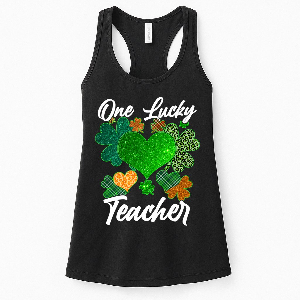 St Patrick's Day One Lucky Teacher Womens Tank Top