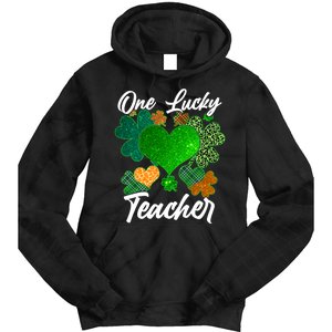 St Patrick's Day One Lucky Teacher Tie Dye Hoodie