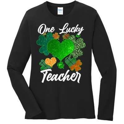 St Patrick's Day One Lucky Teacher Ladies Long Sleeve Shirt