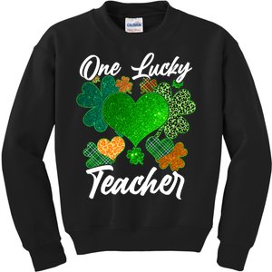 St Patrick's Day One Lucky Teacher Kids Sweatshirt