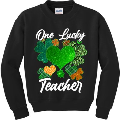 St Patrick's Day One Lucky Teacher Kids Sweatshirt