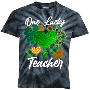 St Patrick's Day One Lucky Teacher Kids Tie-Dye T-Shirt