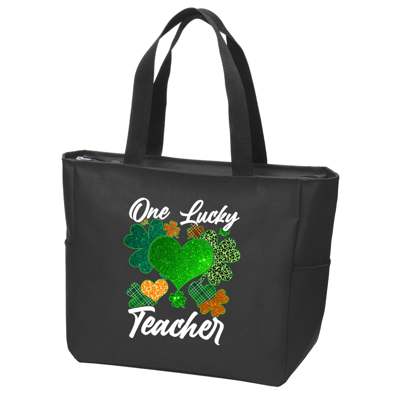 St Patrick's Day One Lucky Teacher Zip Tote Bag