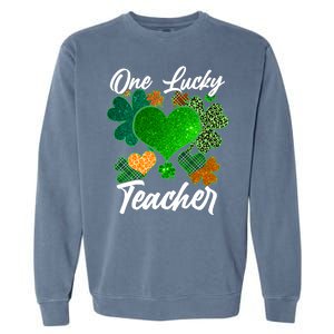 St Patrick's Day One Lucky Teacher Garment-Dyed Sweatshirt