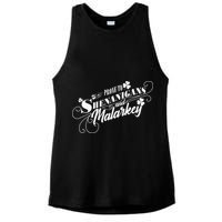 St Patrick's Day Prone To Shenanigans And Malarkey Ladies PosiCharge Tri-Blend Wicking Tank