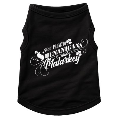 St Patrick's Day Prone To Shenanigans And Malarkey Doggie Tank