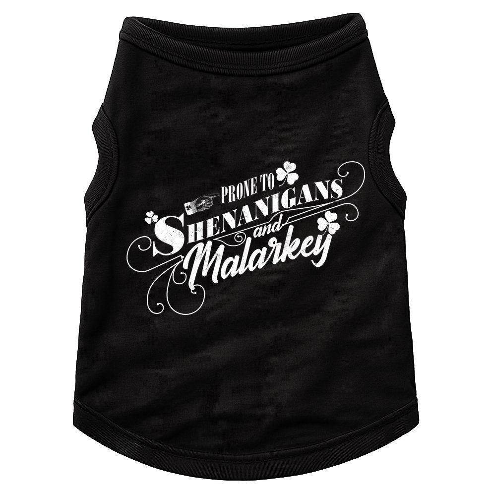 St Patrick's Day Prone To Shenanigans And Malarkey Doggie Tank