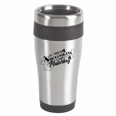 St Patrick's Day Prone To Shenanigans And Malarkey 16oz Travel Tumbler