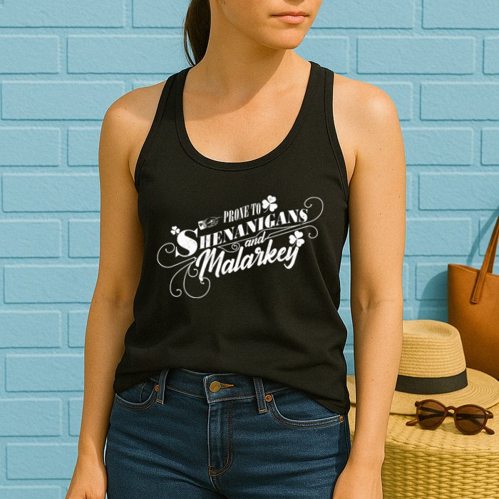 St Patrick's Day Prone To Shenanigans And Malarkey Womens Tank Top