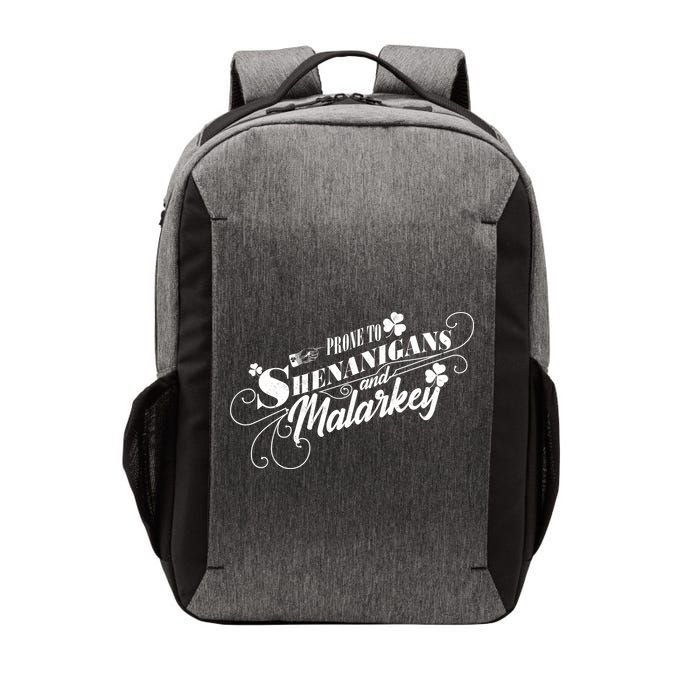 St Patrick's Day Prone To Shenanigans And Malarkey Vector Backpack