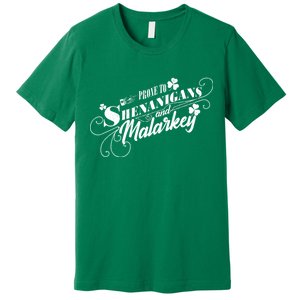 St Patrick's Day Prone To Shenanigans And Malarkey Premium T-Shirt