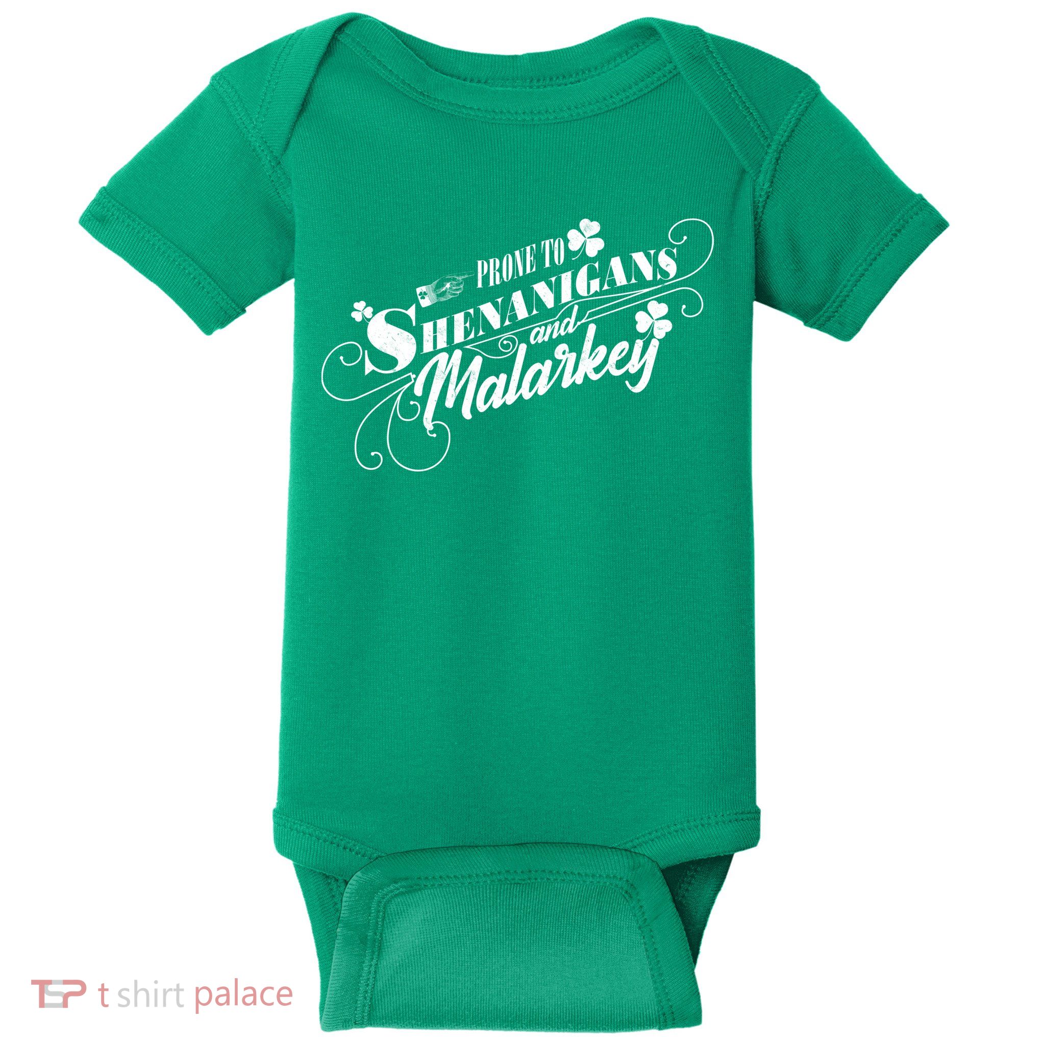 St Patrick's Day Prone To Shenanigans And Malarkey Baby Bodysuit