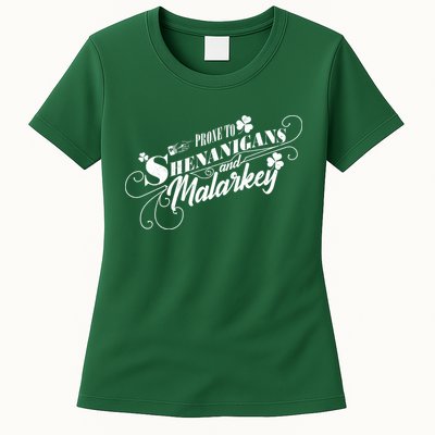 St Patrick's Day Prone To Shenanigans And Malarkey Womens T-Shirt