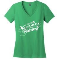 St Patrick's Day Prone To Shenanigans And Malarkey Women's V-Neck T-Shirt