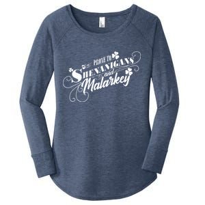 St Patrick's Day Prone To Shenanigans And Malarkey Women's Perfect Tri Tunic Long Sleeve Shirt