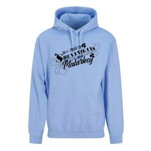 St Patrick's Day Prone To Shenanigans And Malarkey Unisex Surf Hoodie