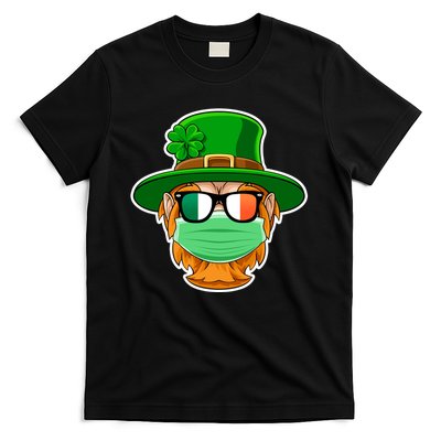 St Patrick's Day Quarantine Leprechaun With Mask T-Shirt