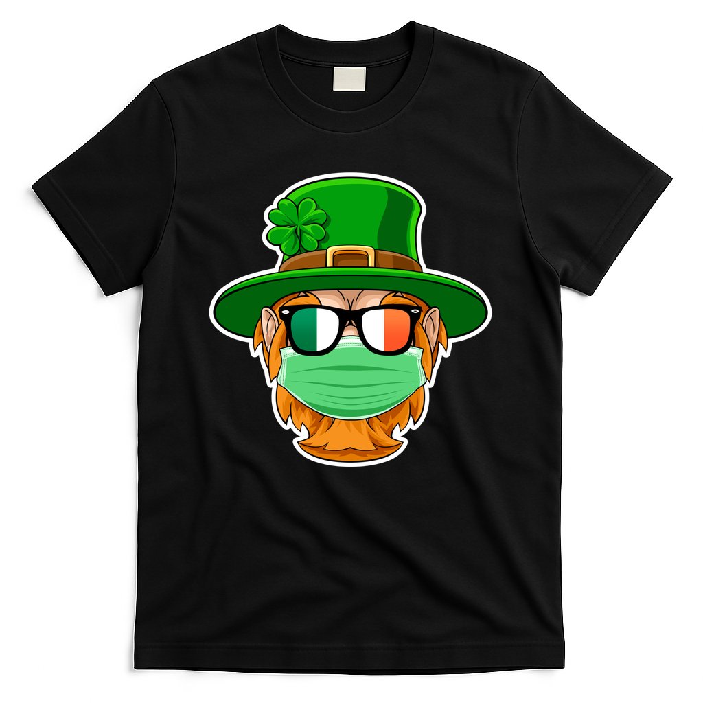 St Patrick's Day Quarantine Leprechaun With Mask T-Shirt
