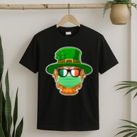 St Patrick's Day Quarantine Leprechaun With Mask T-Shirt