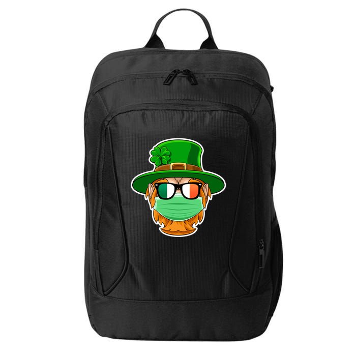 St Patrick's Day Quarantine Leprechaun With Mask City Backpack