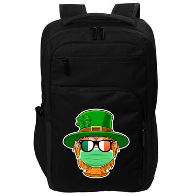St Patrick's Day Quarantine Leprechaun With Mask Impact Tech Backpack