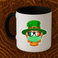 St Patrick's Day Quarantine Leprechaun With Mask Mug