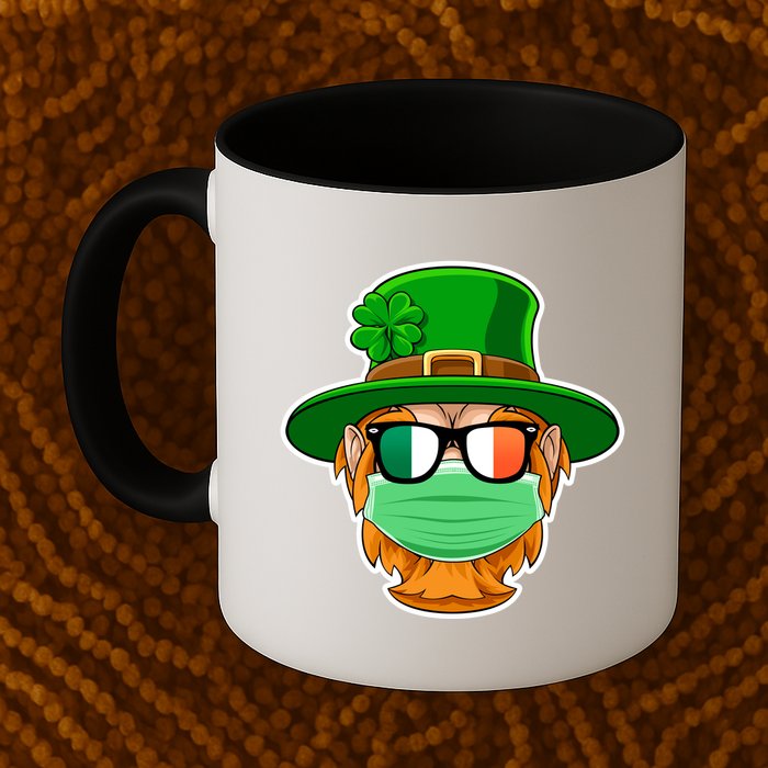 St Patrick's Day Quarantine Leprechaun With Mask Mug