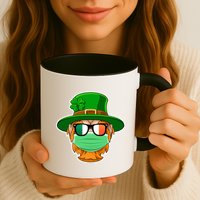 St Patrick's Day Quarantine Leprechaun With Mask Mug