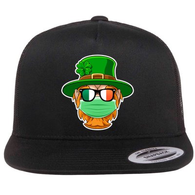 St Patrick's Day Quarantine Leprechaun With Mask Flatbill Hat