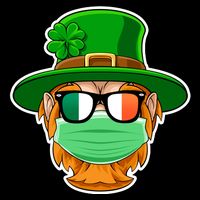 St Patrick's Day Quarantine Leprechaun With Mask Mesh Reversible Basketball Jersey Tank