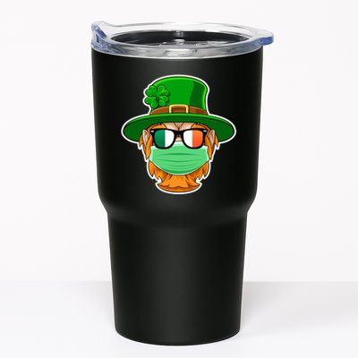 St Patrick's Day Quarantine Leprechaun With Mask Tumbler