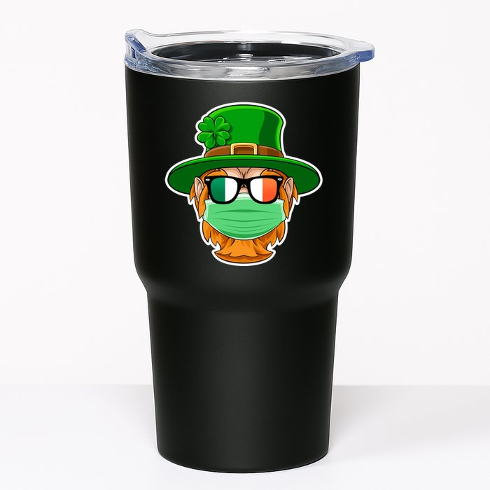 St Patrick's Day Quarantine Leprechaun With Mask Tumbler