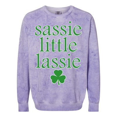 St Patrick's Day Sassie Little Lassie  Colorblast Crewneck Sweatshirt