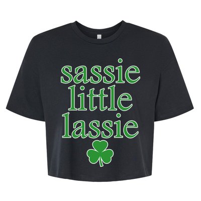 St Patrick's Day Sassie Little Lassie  Bella+Canvas Jersey Crop Tee