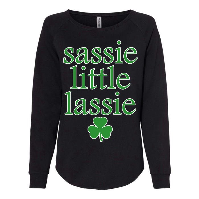 St Patrick's Day Sassie Little Lassie  Womens California Wash Sweatshirt