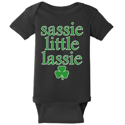 St Patrick's Day Sassie Little Lassie  Baby Bodysuit