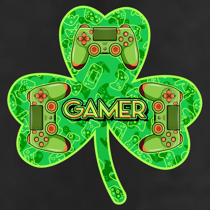 St Patrick's Day Shamrock Gamer 7 Panel Mesh Trucker Snapback Hat