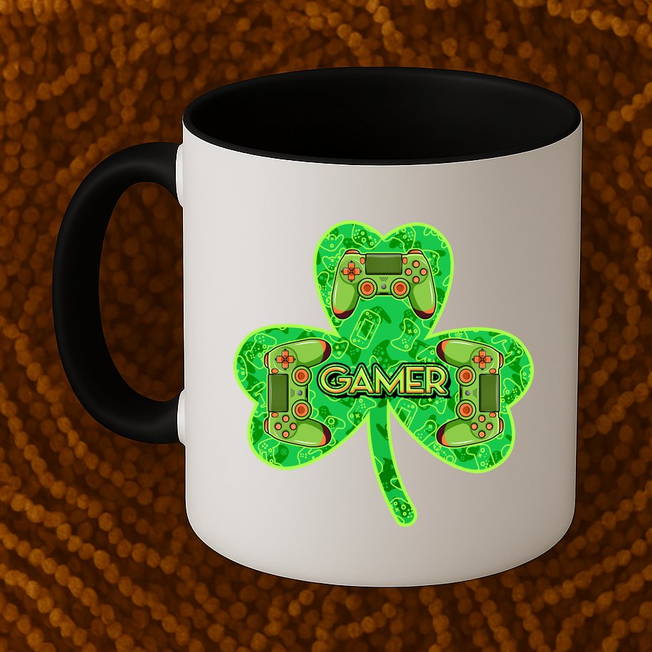 St Patrick's Day Shamrock Gamer Mug