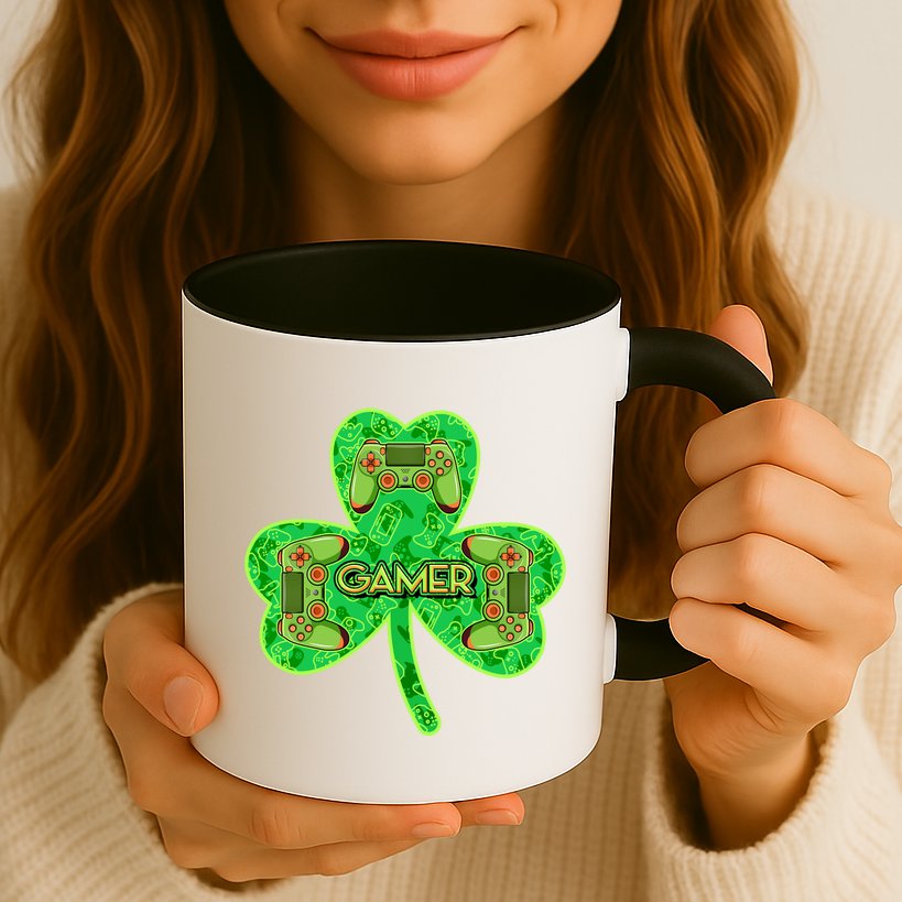 St Patrick's Day Shamrock Gamer Mug