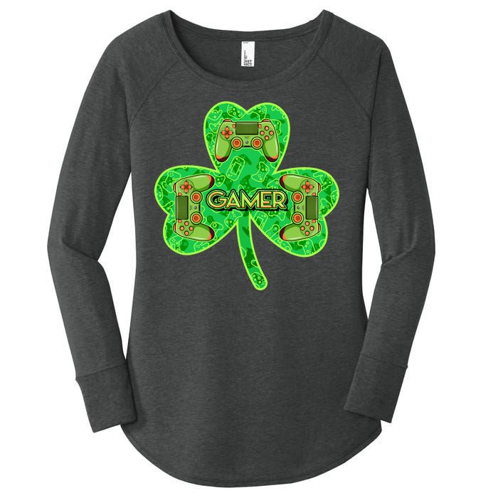 St Patrick's Day Shamrock Gamer Women's Perfect Tri Tunic Long Sleeve Shirt