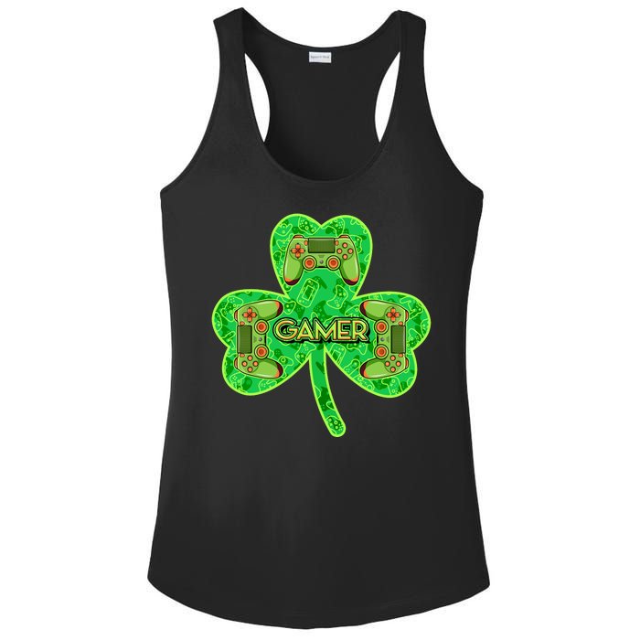 St Patrick's Day Shamrock Gamer Ladies PosiCharge Competitor Racerback Tank