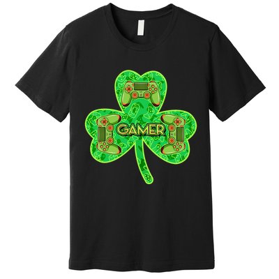 St Patrick's Day Shamrock Gamer Premium T-Shirt