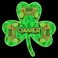 St Patrick's Day Shamrock Gamer Baby Bodysuit
