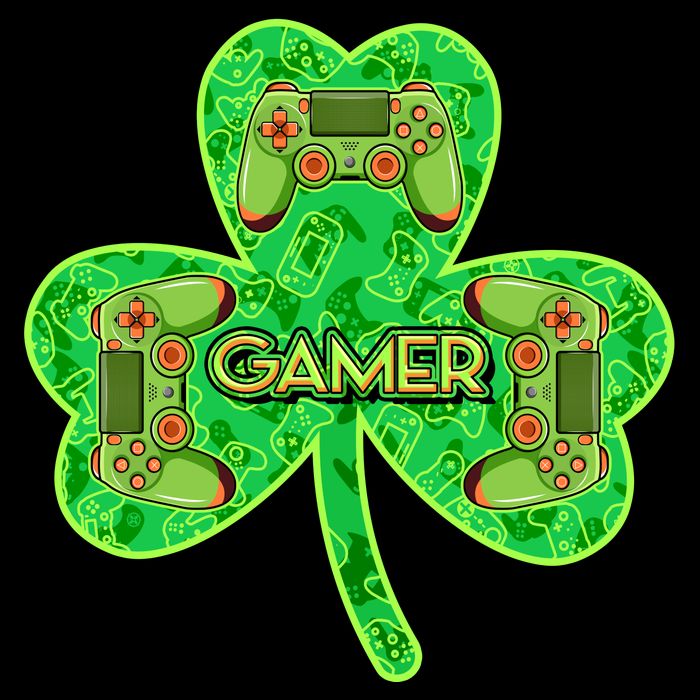 St Patrick's Day Shamrock Gamer Baby Bodysuit