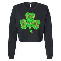 St Patrick's Day Shamrock Gamer Cropped Pullover Crew