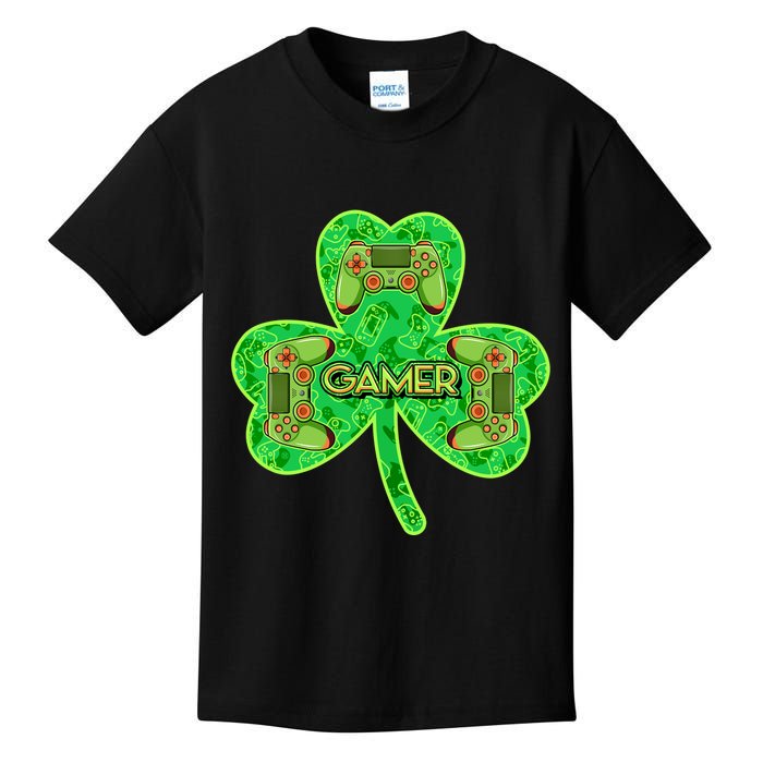 St Patrick's Day Shamrock Gamer Kids T-Shirt