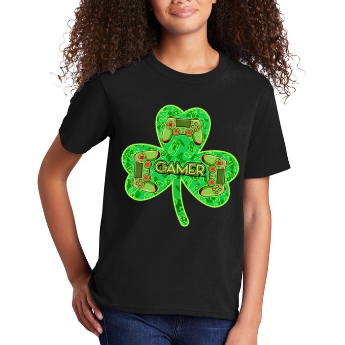 St Patrick's Day Shamrock Gamer Kids T-Shirt