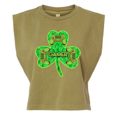 St Patrick's Day Shamrock Gamer Garment-Dyed Women's Muscle Tee